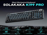 SOLAKAKA Ki99 Pro 99-Key Gasket Mechanical Keyboard Tri-Mode Hot-Swap Knob XFF3-KYKI99P-BL