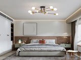 Modern Black Gold Ceiling Light 8 Lights V178-23441