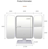 Vanity Mirror Desktop Tabletop with Light Filler Mirror Portable Dressing Table Mirror Portable High V1370-AZ4-06561