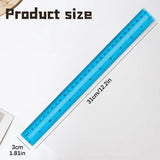 Dual Scale Design Straight Plastic Ruler Clear Scale Measuring Tool for Daily Draft Handcraft Length V1192-AZ-W-28212