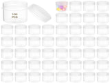 100PCS Plastic Jars with Lids, 1oz Small Plastic Containers, Transparent Sample Containers, Portable V1192-AZ-W-18374