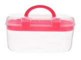 HOOWIFFY Plastic Sewing Box Red Large Capacity Double Layer Organizer for Home and Office Use with V1189-WXFWAL-20260326-02391
