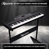 Karrera 61-Key Electronic Piano Keyboard 75cm - Black EKB-CHJ-61-K33