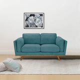 2 Seater Sofa Teal Fabric Lounge Set for Living Room Couch with Wooden Frame V43-SOF-YOKTL2S