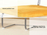 Artiss Dining Chairs Set of 2 Velvet Rattan Cantilever Yellow DINING-B-C01-VEL-YEX2