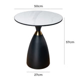 Midnight Elegance Drum Side Table V264-TAB-729S-WHE-BK-1