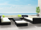 Gardeon 13-Piece Outdoor Sofa Set Wicker Couch Lounge Setting 11 Seater FF-SOFA-BK-13PC-ABDEE-N