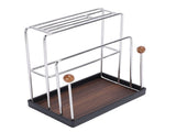 Cutting Board Rack Organizer Stainless Steel Kitchen Countertop Utensil Holder with Drain Tray for V1294-YM0901-3118250144611