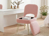 Artiss Storage Ottoman Vanity Stool Foot Stool Folding Back Pink FS-D-BACK02-PK