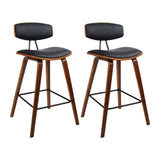 Artiss 2x Bar Stools Leather Padded w/Backrest BA-TW-8782-BKX2