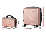 Wanderlite 2Set 20 Inch Luggage Case with 12 Inch Handheld Luggage Box Hard Shell Travel Suitcase LUG-ABS-CB-12-20-RG