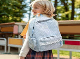 1Pcs 16.93in Cute Polka Dot Coquette Aesthetic Backpack, Lace Trim Water Resistant Nylon Daypack, V1366-AZ2-W-21383