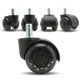 5X 2'' Twin Wheel Office Chair Casters - Slient Smooth, 11x22mm Stem V274-FT-OCA-WH2-5PCS