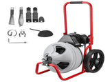 Drain Cleaner 22m x 9.5mm, Sewer Snake Auger Manual Feed on Wheels, Portable Drain Cleaning V952-GDSTJLSGTSSD3Q964001V3