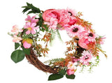 Artificial Flower Wreath Simulation Peony Door Hanging Garland Festivals Party DecorationPink V1294-YM0710-3115210132511