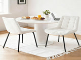 Artiss 2x Dining Chairs Velvet Tufted Kitchen Lounge Cafe Accent Chair Beige DINC-K-799-BGX2