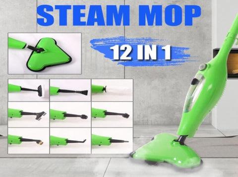 12 in 1 Multi Foldable Steam Mop Handheld Floor Steamer Carpet Cleaning Cleaner V201-FDZ4214GR8AU