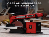 BAUMR-AG Bench Belt and Disc Sander Combo, 100mm Linisher 150mm Disc, S1 Rated 400W Brushless V219-SNDBELBMS55A