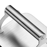 Stainless Steel Burger Press with Flat Base and Handle for Smash Burgers, Grills, Stovetops, Home V1189-LC-HW-00548