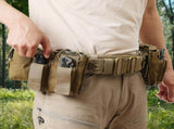 8-Piece Khaki MOLLE Tactical Belt Set - Adjustable Nylon Quick Release Utility Belt with Inner Belt V888-ELOSUNG55690