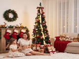 Jingle Jollys Pop Up Christmas Tree Pre Decorated Artificial Christmas Tree 197cm PUT-XMAS-6IN-1