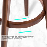 4X Wooden Bar Stool Dining Chair Leather LEILA 72cm BLACK BROWN V274-FT-WBSPVC-82BK4-BNP