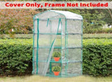 2 Pcs 4 Tier Greenhouse Replacement Cover- 27 x 19 x 63 Inch Clear PVC Plant Greenhouse Cover with V1258-DP02-C-538