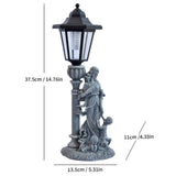 Resin Hummingbird Solar Lamp Outdoor Garden Sculpture Couple Hummingbird - Multi-color - Size 21 V1347-118-41450-MLT-21