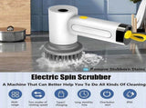 Electric Cleaning Brush with 4 Heads, 2 Modes Rotating Scrubber V1263-JX-5320