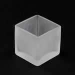 20 Pack Square Cube Frosted Glass 5cm Tealight Candle Holder Festival Decor Wedding Propose Parties V382-SQFH20