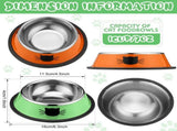 6 Pcs Cat Bowls for Food and Water Dishes Stainless Steel Pet 7 oz Anti Slip Metal Dish with V1259-DP01-A-1155