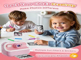 1 Children's Digital Camera with Instant Printing 1080P HD 2.4-inch Screen, Pink, Includes Paper and V1188-MS-325-0191