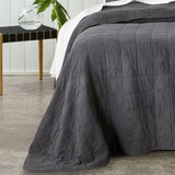Bianca Geraldton Coal Coverlet Set Queen/King V442-BCA-COVERLETS-GERALDTON-COAL-KI
