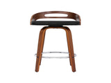 Artiss 4x Bar Stools Swivel Dining Chairs Low Back Counter Seat PU Cushion BA-TW-8566-BKX4-AB