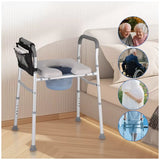 White Heavy Duty Bedside Commode, Raised Toilet Seat, Shower Chair, Adjustable Height 75.5-88cm V178-68995