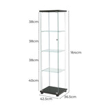 Stacked Display Storage Cabinet Glass Black DBOX1002-4-BK