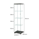 Stacked Display Storage Cabinet Glass Black DBOX1002-4-BK_NZ