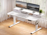 Artiss Electric Standing Desk Height Adjustable Home Office 120cm White HASD-ET156E-SHELF-WH-AB