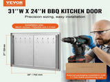 BBQ Access Door, 787x609 mm Double Outdoor Kitchen Door, Stainless Steel Flush Mount Door, Double V952-SMMBSCJMYS31IPP30V0