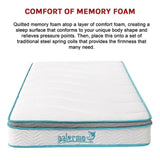 Palermo King Single 20cm Memory Foam and Innerspring Hybrid Mattress V63-821911