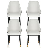 Artiss Dining Chairs Set of 4 Leather Seat Beige and Black UPHO-C-DIN-01-PU-WHX4