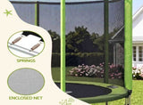 Everfit 6FT Kids Trampoline Round Rebounder with Enclosure Net Green TRAMPO-D-6FT-GN