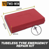 56Pc Tyre Puncture Repair Kit Tube Recovery Plugs Heavy Duty Car 4WD With Case V201-W12881746