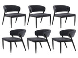 Artiss Dining Chairs Set of 6 Linen Fabric Soft Upholstered Chairs Charcoal DINC-KJ-7016-CHX6