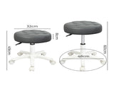 Levede 2x Rolling Bar Stool Swivel Salon SPA Chair Grey BR1065-GYX2