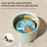 Premium Microfiber Round Mop Bucket Set w/ Clean & Dirty Water Separation 360 Degree - Light Green V563-75257
