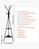 VEVOR Coat Rack Freestanding Coats Rack Stand with 2 Shelves & 6 Hooks V952-YMJDTPJSGJ00O5645001V0
