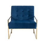 Carman Arm Chair Blue Velvet V43-AC-CRMN