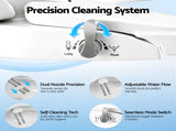 Cefito Non Electric Bidet Toilet Seat D-Shape Dual Nozzle Soft Close WaterMark DIY BIDET-N-ELEC-A108-WH