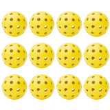 12Pcs Set 40-Hole Pickleball Balls High Bounce Outdoor Pickleball Set Yellow V1308-DSZKI-227-2